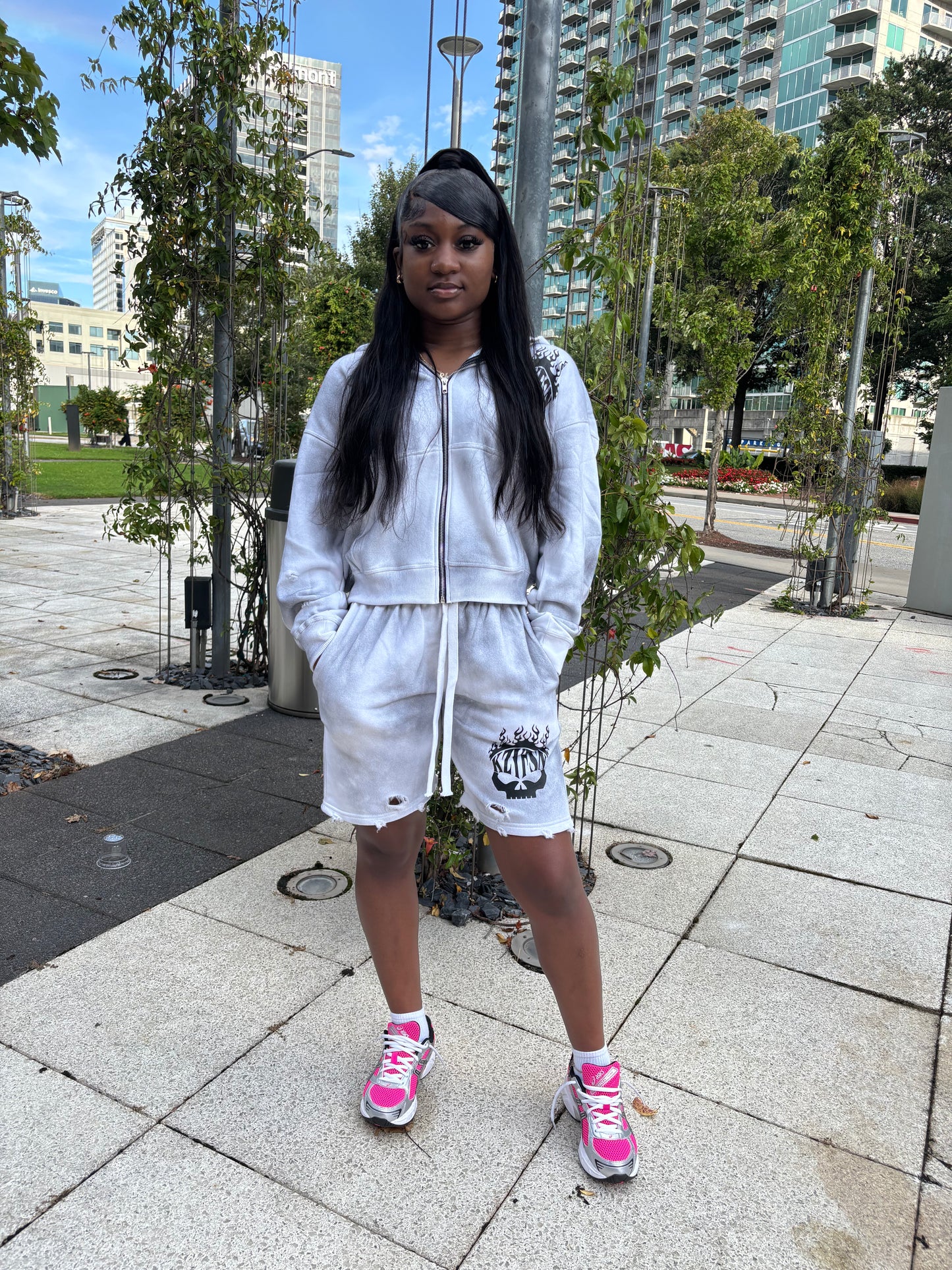 KZYFSN White Flame Zip Up Jacket