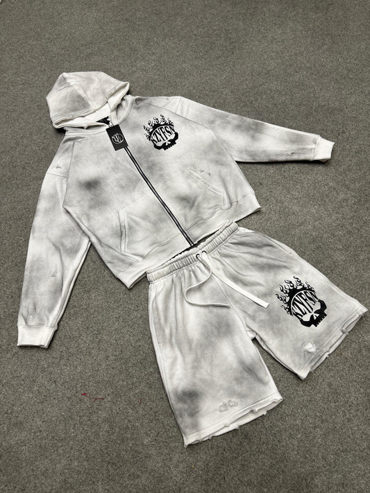 KZYFSN  White Flame Zip Up Jacket