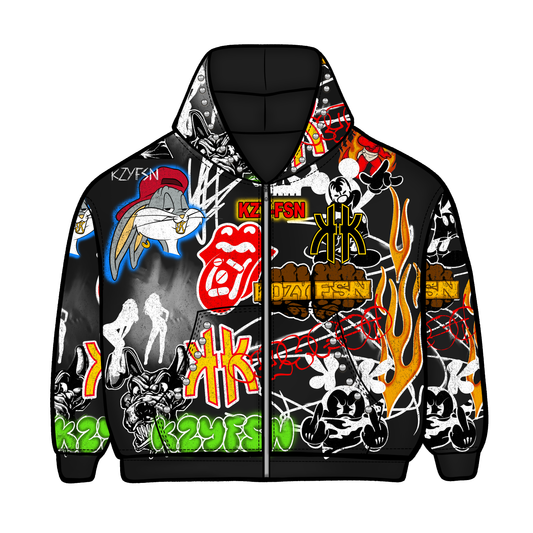 KZYFSN LOGO CRAZY JACKETS (Black & White)