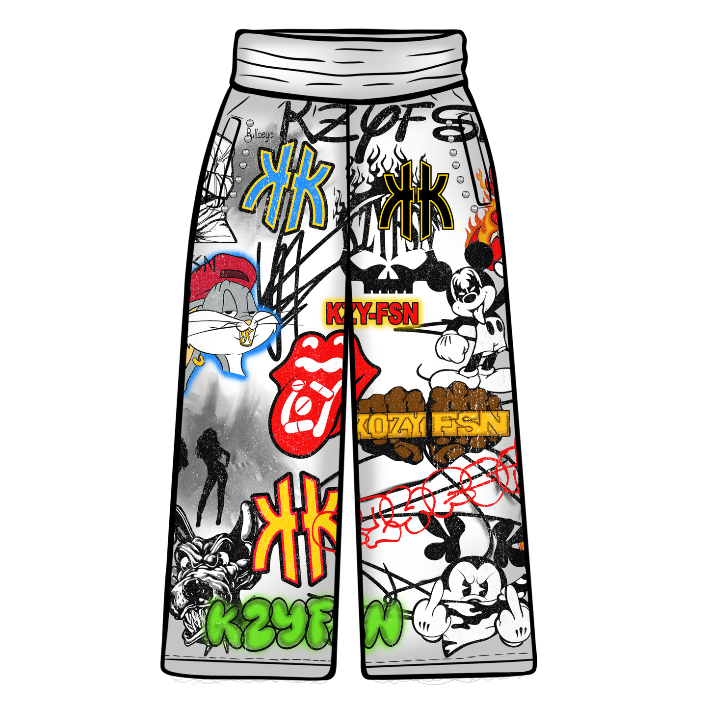 KZYFSN LOGO CRAZY SWEATS (Black & White)